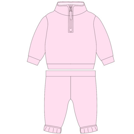Children's high collar front zip neck long sleeve winter suit