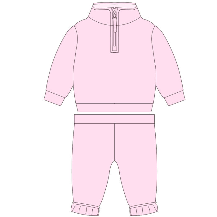 Children's high collar front zip neck long sleeve winter suit