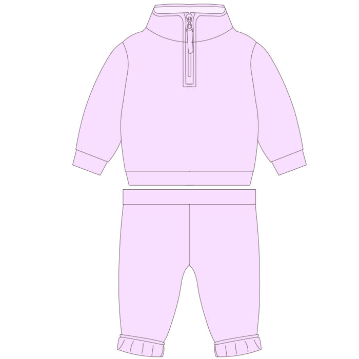 Children's high collar front zip neck long sleeve winter suit