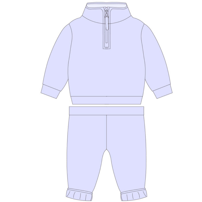 Children's high collar front zip neck long sleeve winter suit