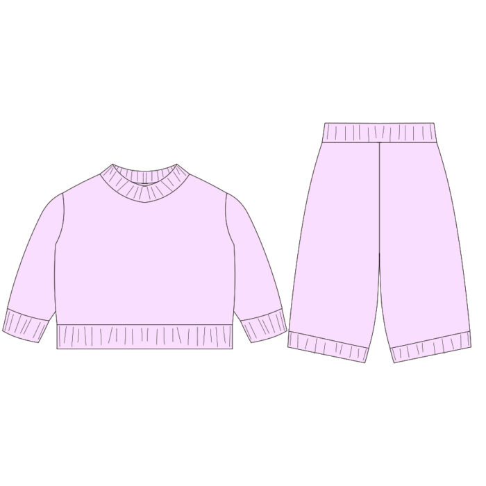 Children's Long Sleeve Sweater Sets with Ribbed design