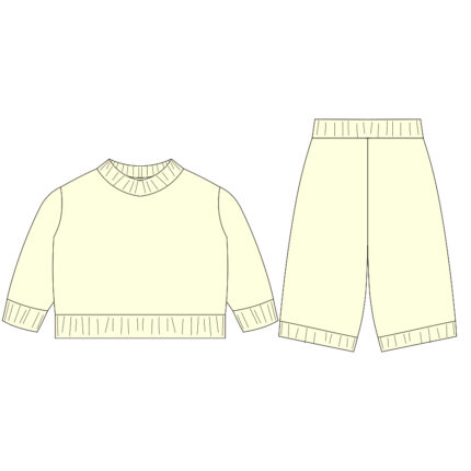 Children's Long Sleeve Sweater Sets with Ribbed design