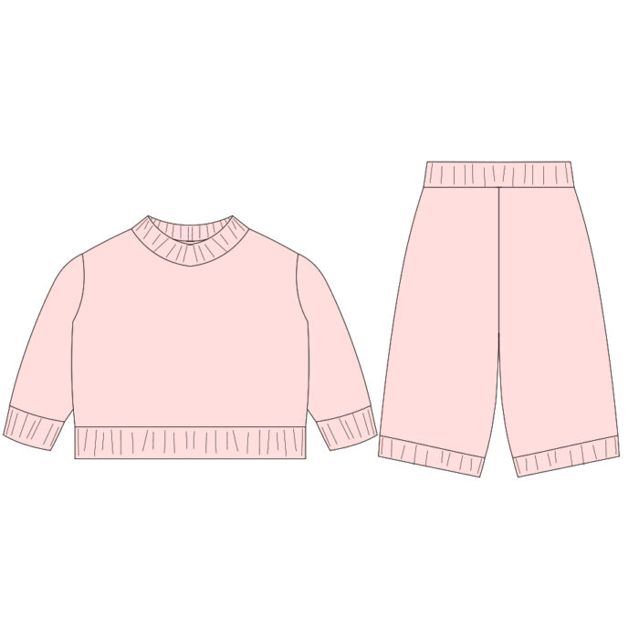 Children's Long Sleeve Sweater Sets with Ribbed design