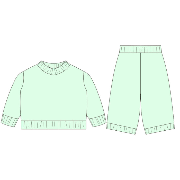 Children's Long Sleeve Sweater Sets with Ribbed design