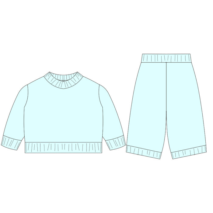 Children's Long Sleeve Sweater Sets with Ribbed design