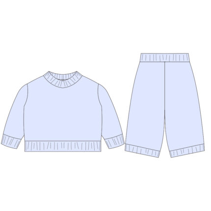 Children's Long Sleeve Sweater Sets with Ribbed design