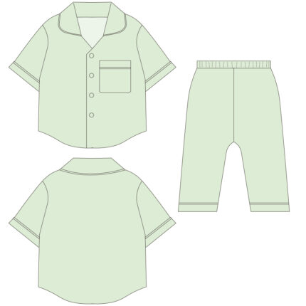 Kids Gingham Short Sleeve Top & Pants 2 Piece Set