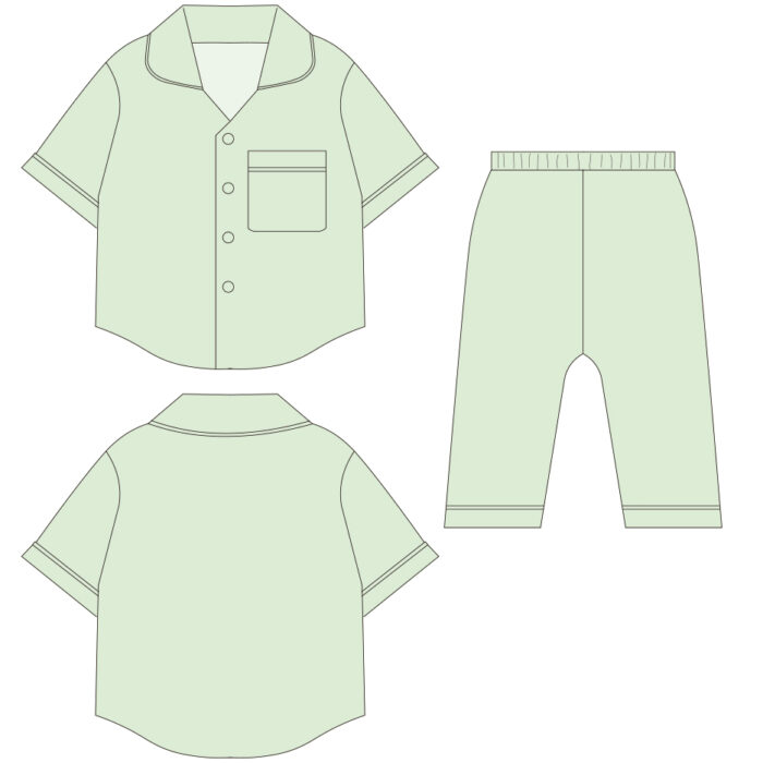 Kids Gingham Short Sleeve Top & Pants 2 Piece Set