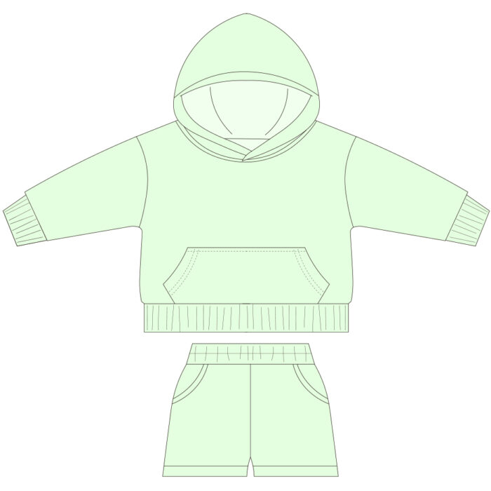Kids Neutral Casual Sports Hooded Suit