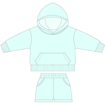 Kids Neutral Casual Sports Hooded Suit