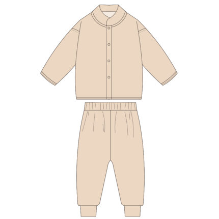 Children Minimal Fleece Long 2 Pieces Set