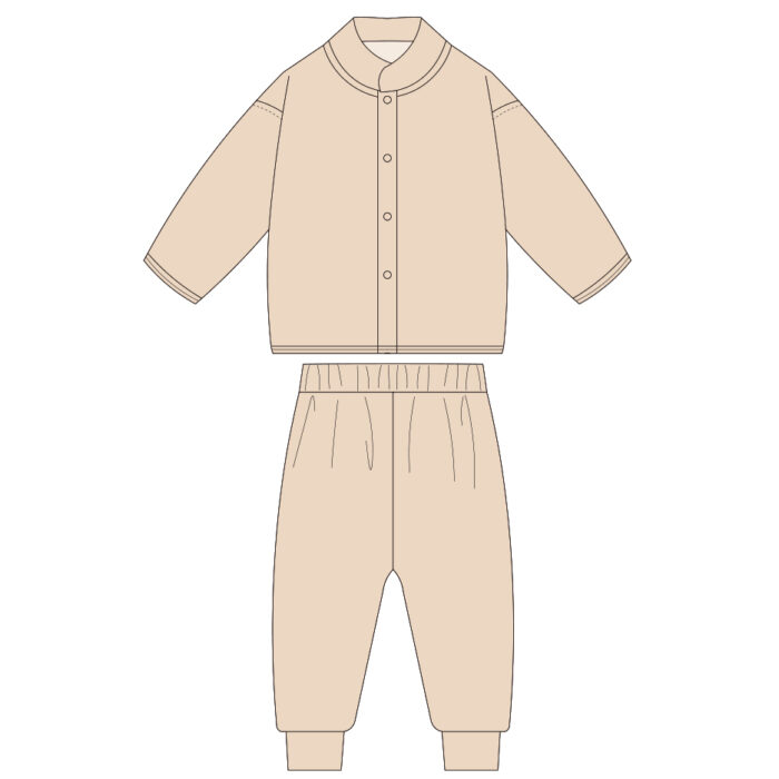 Children Minimal Fleece Long 2 Pieces Set