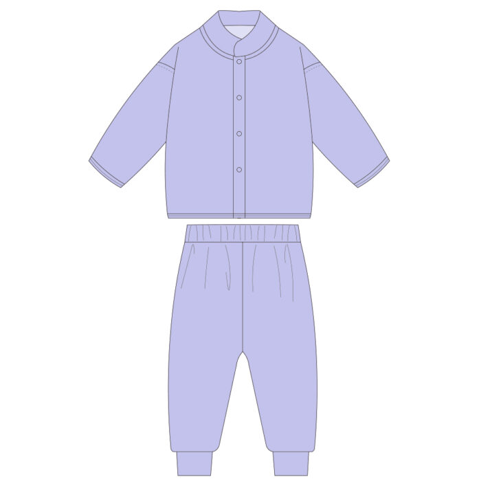 Children Minimal Fleece Long 2 Pieces Set