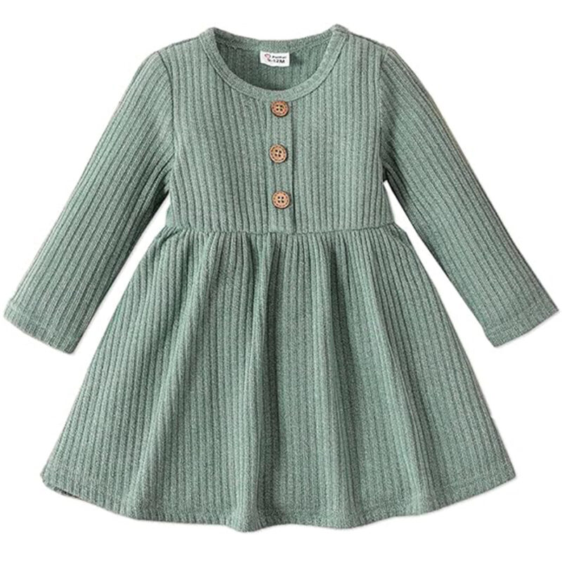 Custom Baby Long Sleeve Button Dress