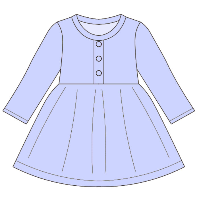 Custom Baby Long Sleeve Button Dress