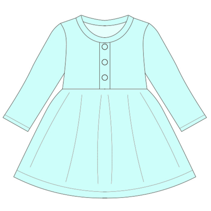 Custom Baby Long Sleeve Button Dress