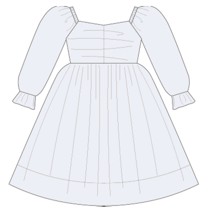 Embroidered Puff Sleeve Girls Dresses