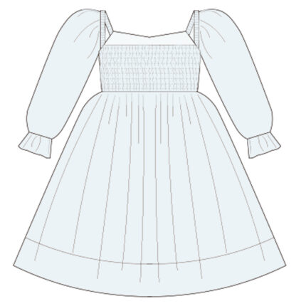 Embroidered Puff Sleeve Girls Dresses