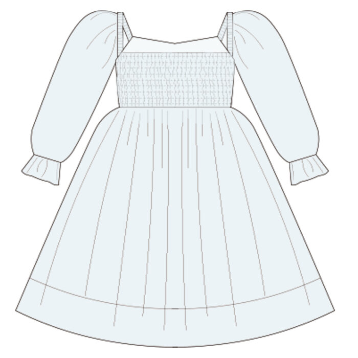 Embroidered Puff Sleeve Girls Dresses