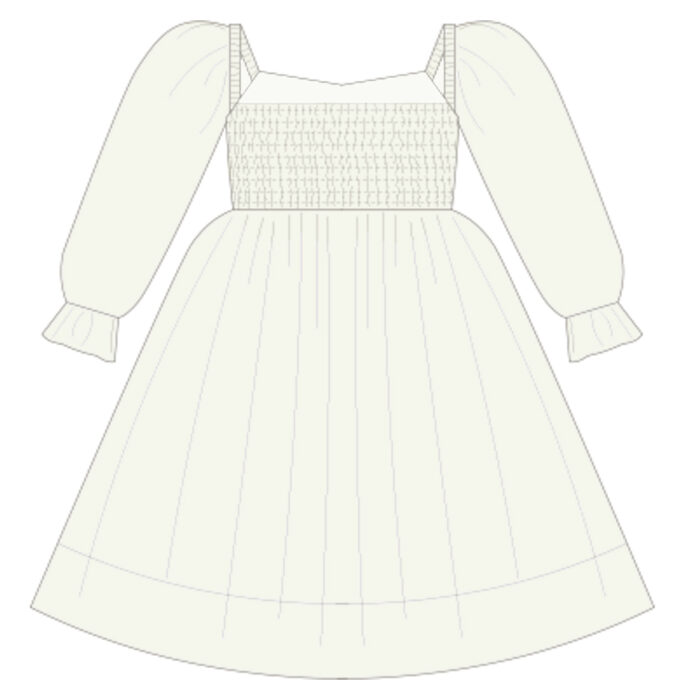 Embroidered Puff Sleeve Girls Dresses
