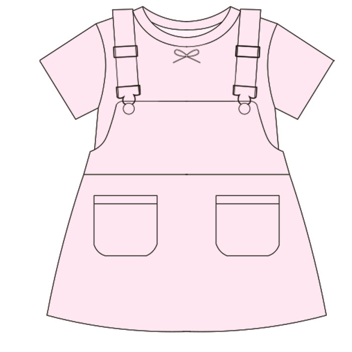 Baby Girl Pockets Overalls T-shirt Set