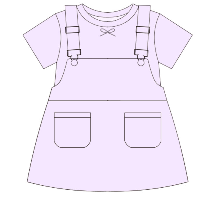 Baby Girl Pockets Overalls T-shirt Set