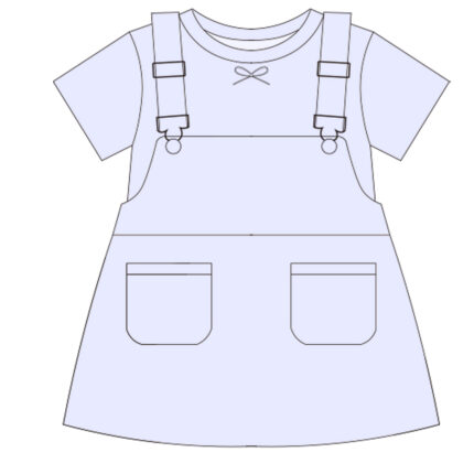 Baby Girl Pockets Overalls T-shirt Set