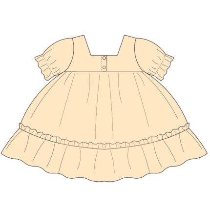 Baby Girl Puff Sleeve Linen Dress