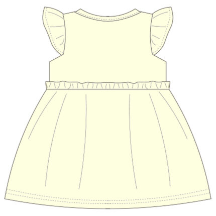 Fluffy Sleeve Buttons Baby Girl Dress