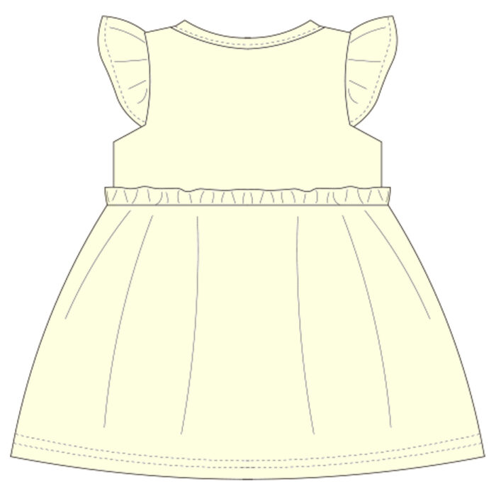 Fluffy Sleeve Buttons Baby Girl Dress