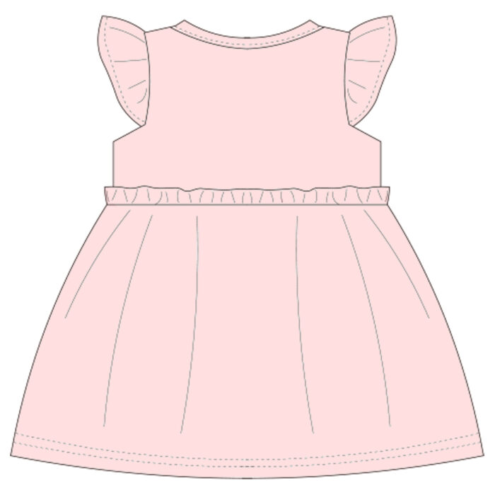 Fluffy Sleeve Buttons Baby Girl Dress