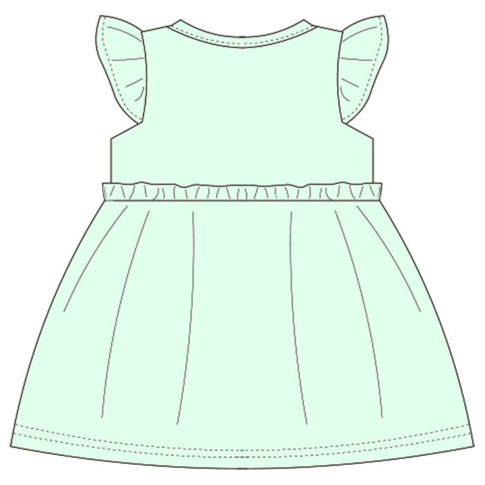 Fluffy Sleeve Buttons Baby Girl Dress