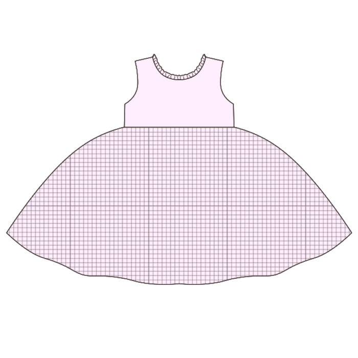 Custom Sleeveless Plaid Bow Kid Girl Dress