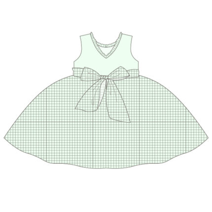 Custom Sleeveless Plaid Bow Kid Girl Dress