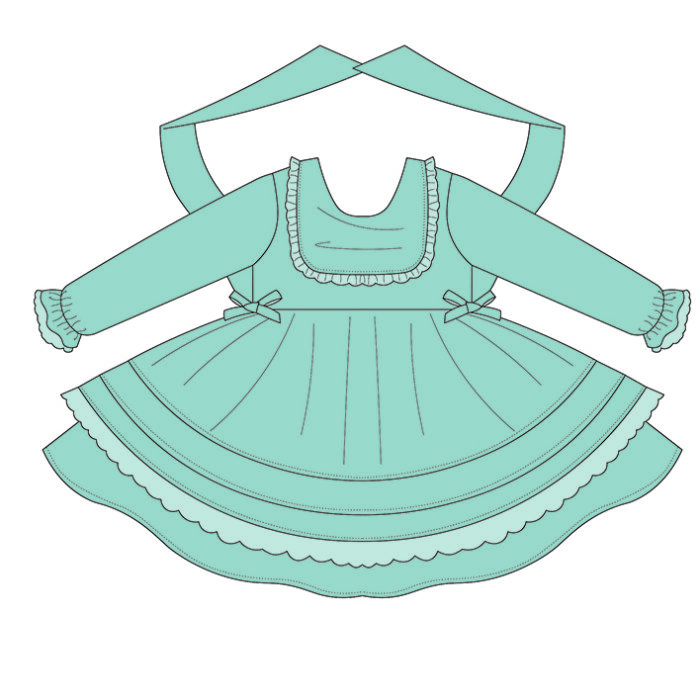 Long Sleeves with Lace Dress and Gathered Cuffs