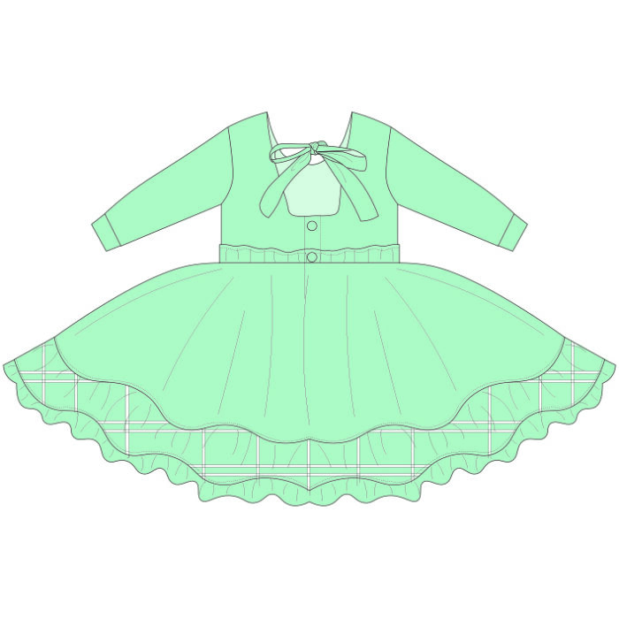 Double-Layer Hem Soft Ruffle Kid Girls Dresses