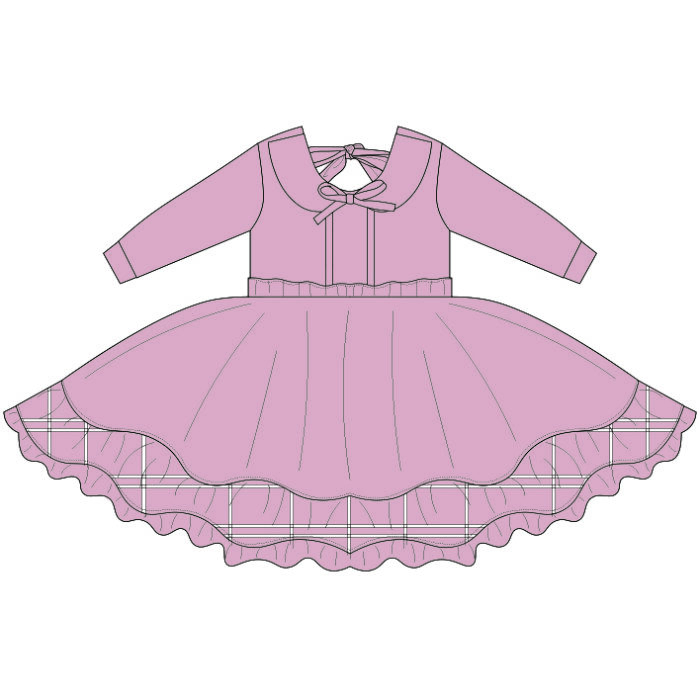 Double-Layer Hem Soft Ruffle Kid Girls Dresses