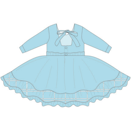 Double-Layer Hem Soft Ruffle Kid Girls Dresses