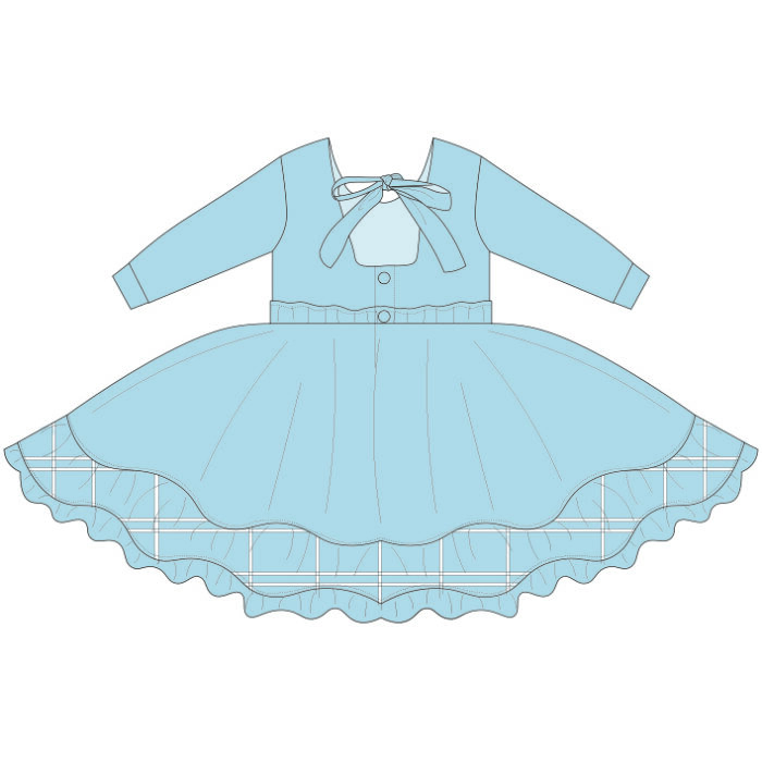 Double-Layer Hem Soft Ruffle Kid Girls Dresses