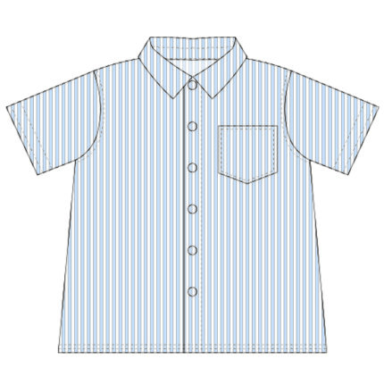 Kids Boys Summer Cotton Striped Shirts with Pocket