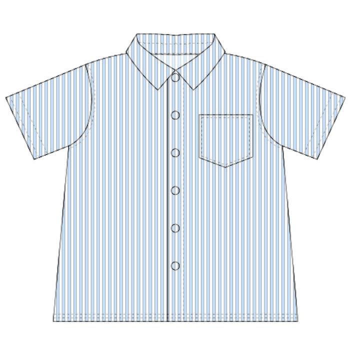 Kids Boys Summer Cotton Striped Shirts with Pocket