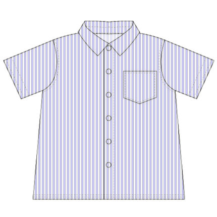 Kids Boys Summer Cotton Striped Shirts with Pocket