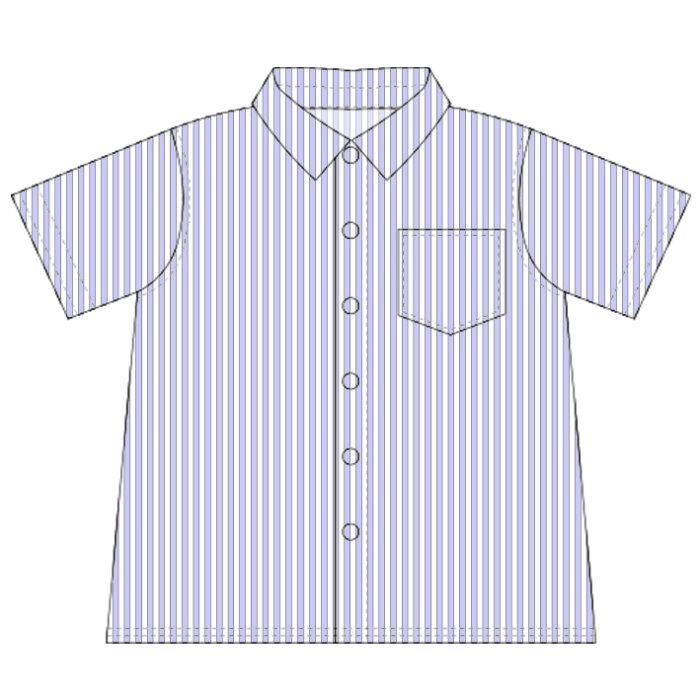 Kids Boys Summer Cotton Striped Shirts with Pocket