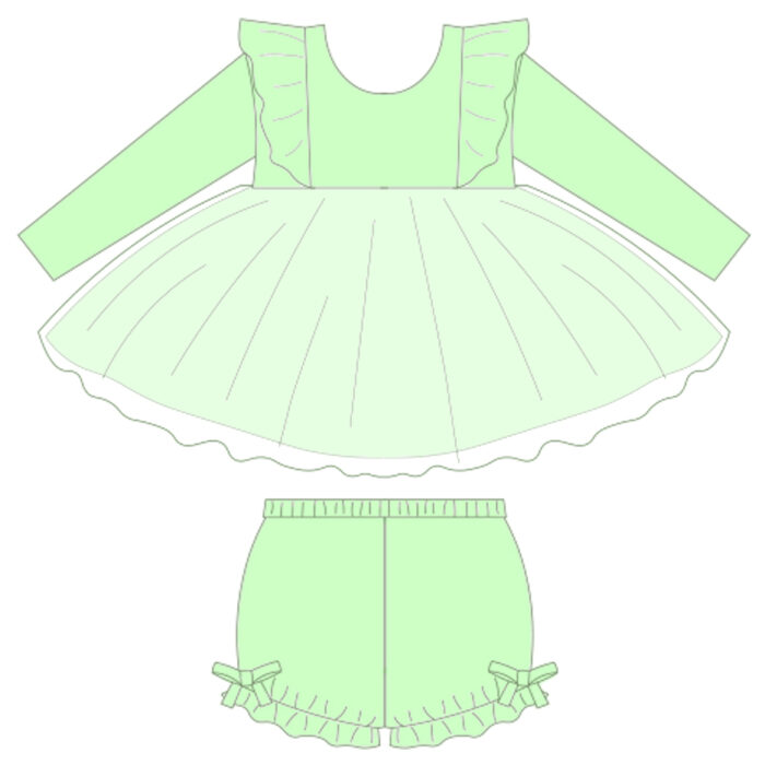 Kids Top With Flutter Design and matching bloomers Sets