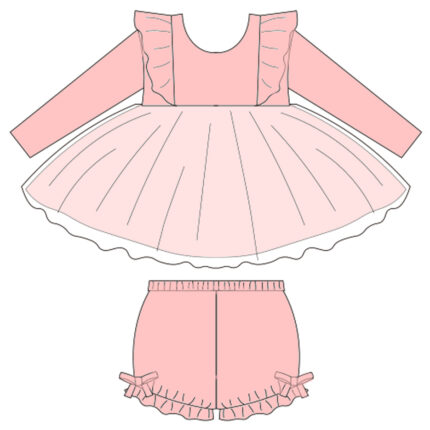 Kids Top With Flutter Design and matching bloomers Sets
