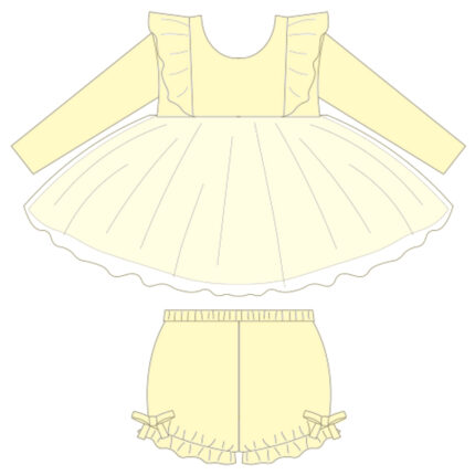 Kids Top With Flutter Design and matching bloomers Sets