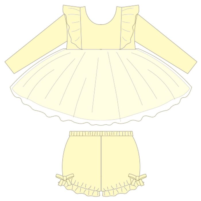 Kids Top With Flutter Design and matching bloomers Sets