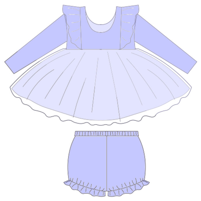 Kids Top With Flutter Design and matching bloomers Sets