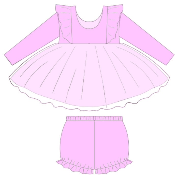 Kids Top With Flutter Design and matching bloomers Sets