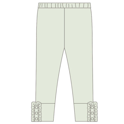 Kid Girl Lace Trim On The Hems Trousers